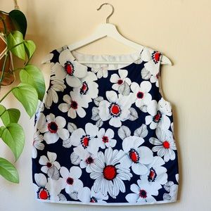1960’s Navy/White Flower Top